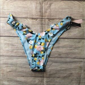Victoria's Secret Lemon Floral‎ Ruffle Bikini Bottom
